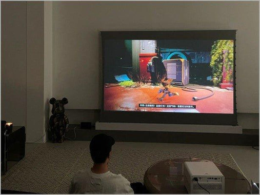Awol LTV-3000 Pro video quality on a 120-inch floor-rising screen. ( Vivid Storm) - VIVIDSTORM