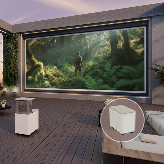 Bundle VIVIDSTORM Motorised Long Throw Projector Cabinet Astra & DuraPlus Weatherproof Motorized Outdoor Projector Screen