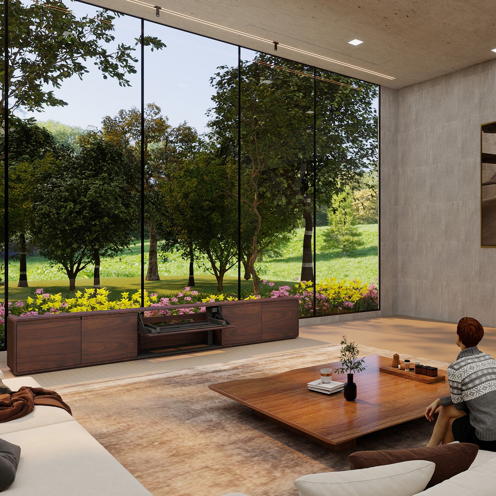 VIVIDSTORM Bundle-Projector&Screen&2025 New VIVIDSTORM Motorised Laser TV Cabinet Vienna