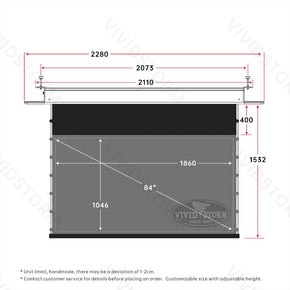 Écran de projection motorisé à tension UST ALR VIVIDSTORM PHANTOM encastré au plafond