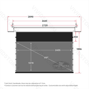 Écran de projection motorisé à tension UST ALR VIVIDSTORM PHANTOM encastré au plafond