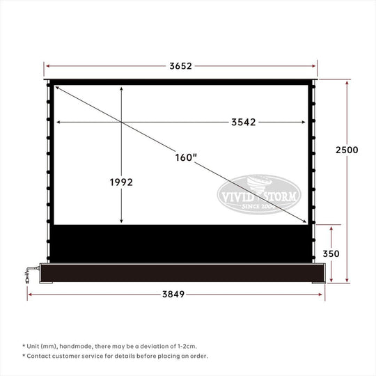 VIVIDSTORM TITAN Motorized Tension Floor Rising Projector screen-Giant size screen 160inch to 200inch - VIVIDSTORM