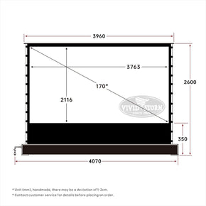 VIVIDSTORM TITAN Motorized Tension Floor Rising Projector screen-Giant size screen 160inch to 200inch - VIVIDSTORM