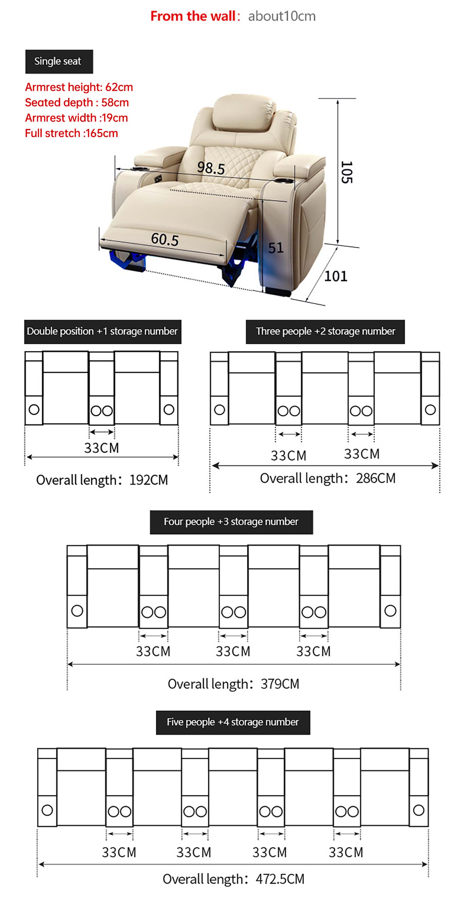 VIVIDSTORM Divino Luxury Home Theater Lounge Recliner