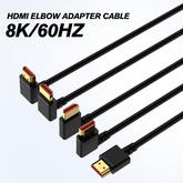 VIVIDSTORM 4K/8K HDMI 2.1 Cable – 90° Angled Connector (4-Way Bend, Reversible Edge) for TV/Projector