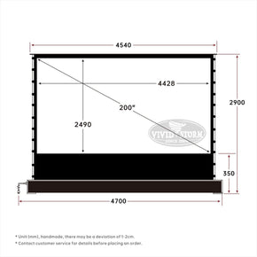 VIVIDSTORM TITAN Motorized Tension Floor Rising Projector screen-Giant size screen 160inch to 200inch - VIVIDSTORM