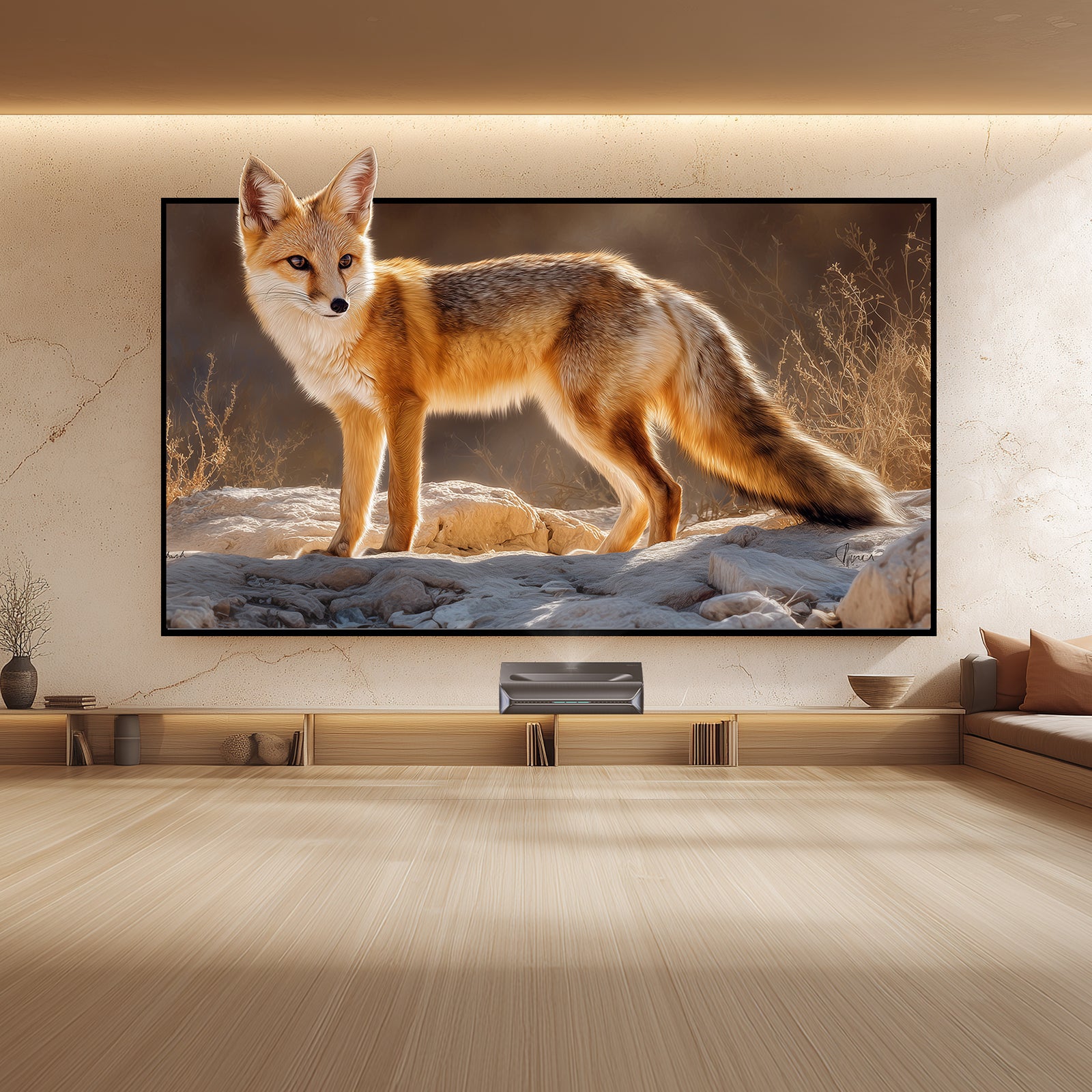 BUNDLE NexiGo Aurora Pro MKII UST Tri-Color Laser Projector & VIVIDSTORM CineVision Pro Fixed Frame Fresnel UST ALR Projector Screen