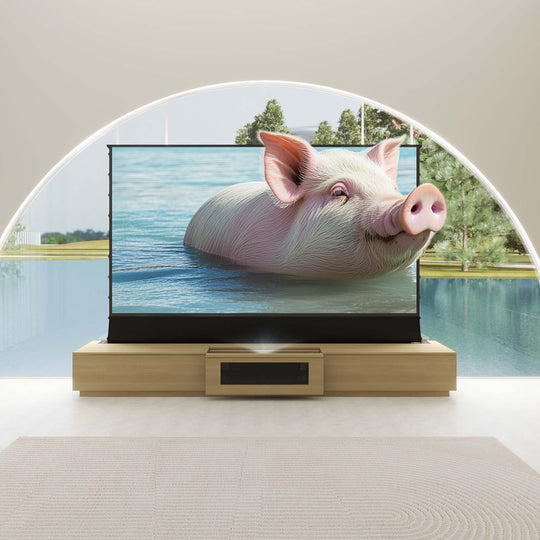 VIVIDSTORM Bundle-Projector&Screen&2025 New VIVIDSTORM Motorised Laser TV Cabinet Barcelona Mark III