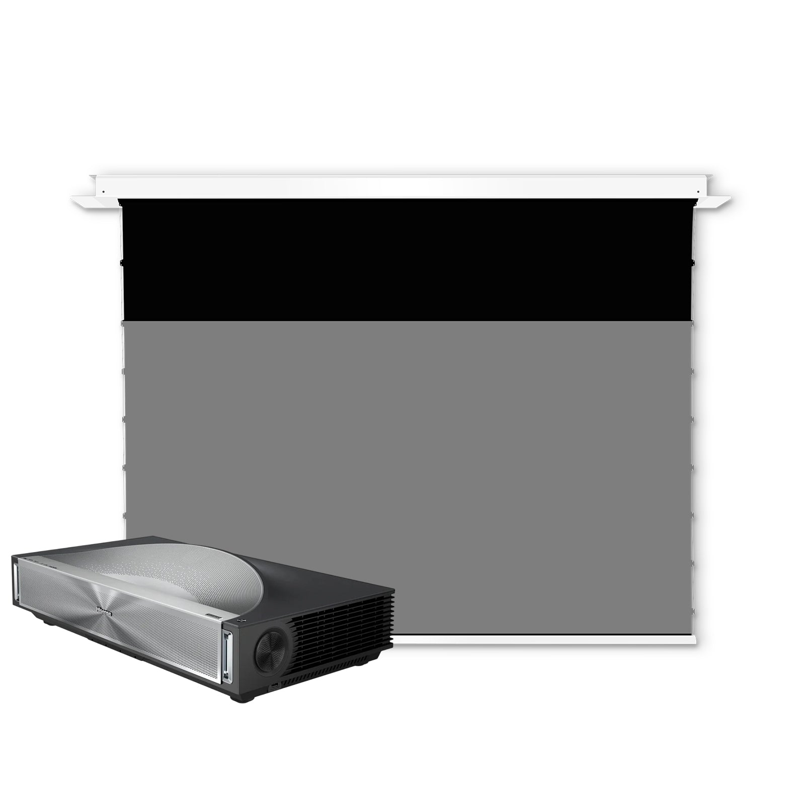 BUNDLE Hisense PX4 PRO UST Projector & VIVIDSTORM Lite Hyper PHANTOM Recessed In-Ceiling Motorized Tension Lenticular ALR Projector Screen