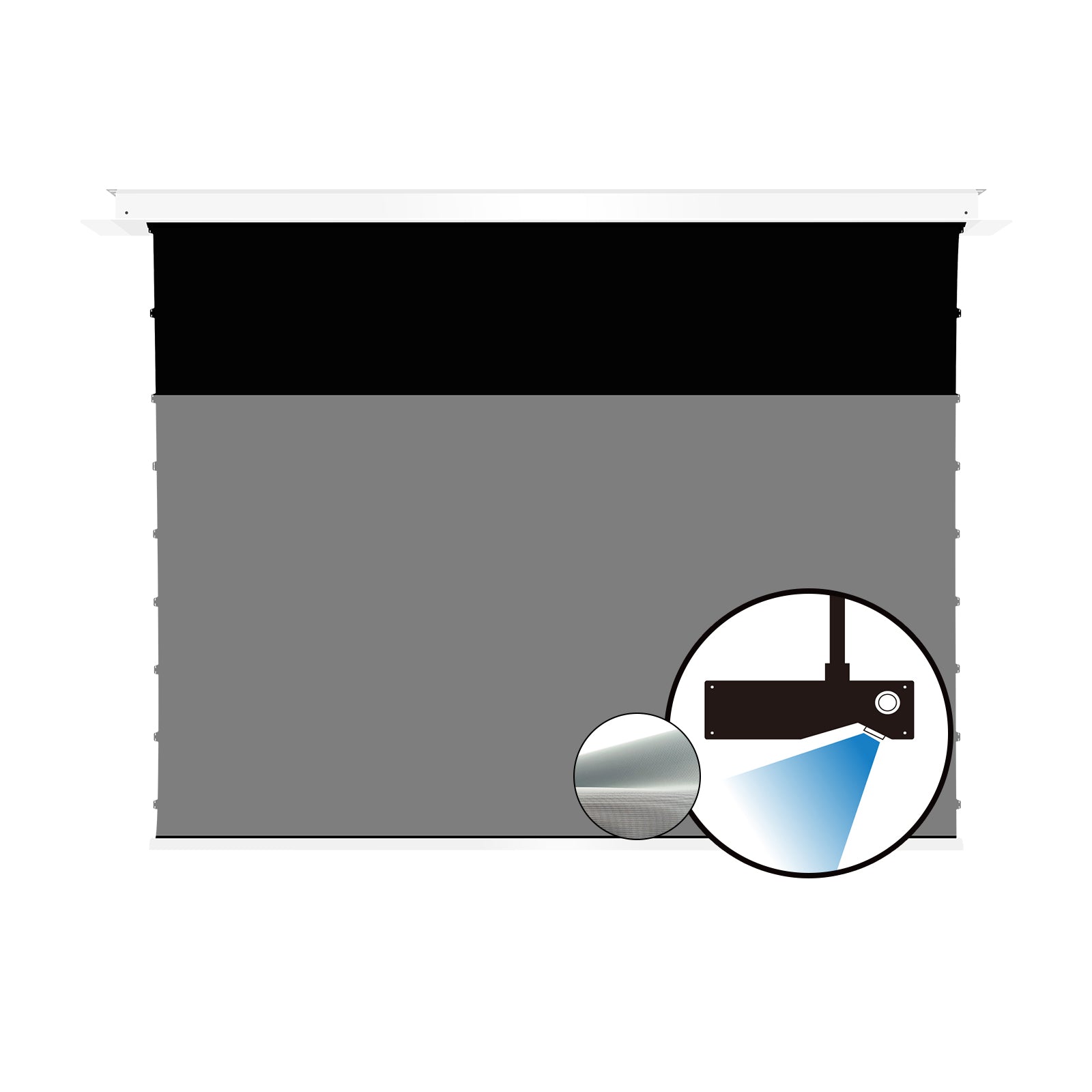 VIVIDSTORM Lite Hyper PHANTOM Recessed In-Ceiling Motorized Tension Lenticular ALR Projector Screen