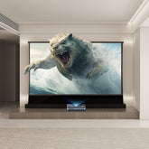 NexiGo Aurora Pro MKII UST Tri-Color Laser Projector & VIVIDSTORM S PRO Motorized Tension Floor Rising UST ALR Projector Screen