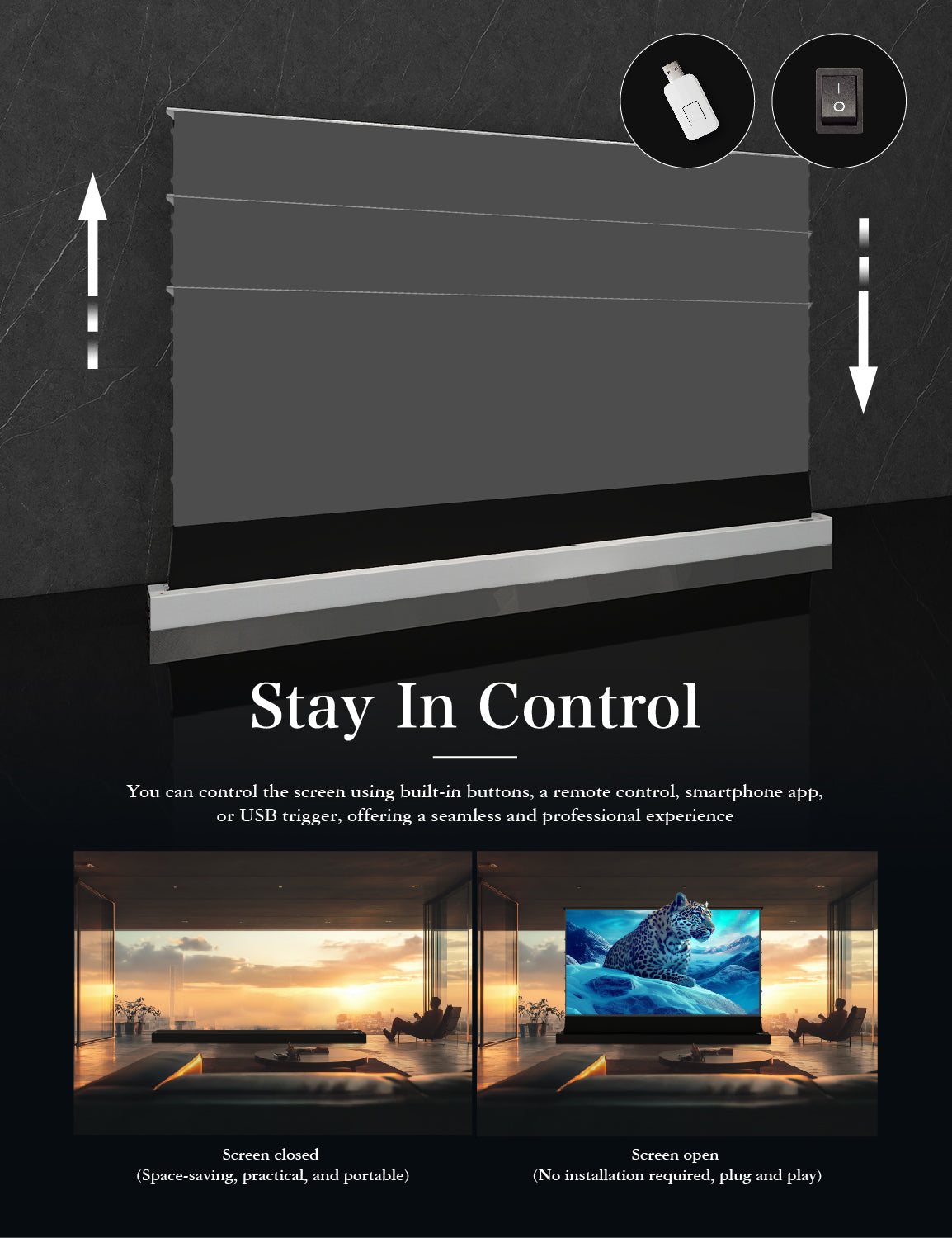 شاشة عرض عدسية متحركة عالية الارتفاع من VIVIDSTORM S Lite