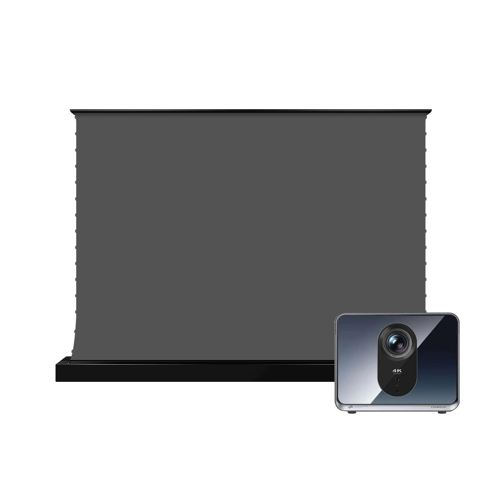 BUNDLE Formovie X5 Pro Projector&VIVIDSTORM S ALR Motorized Tension Floor Rising Obsidian Long Throw ALR Projector screen
