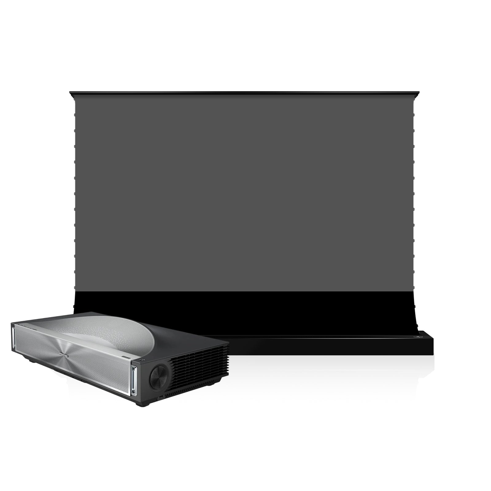 BUNDLE HISENSE PX4 PRO Triple Laser Projector & VIVIDSTORM S Lite Hyper Motorized Tension Floor Rising Lenticular ALR Projector Screen