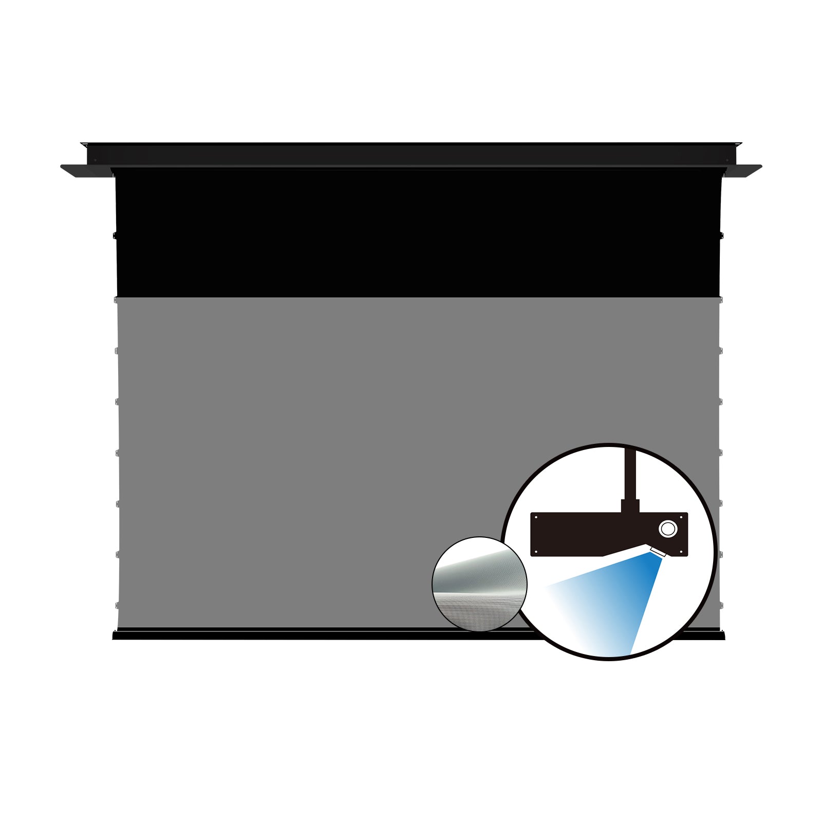 VIVIDSTORM Lite Hyper PHANTOM Recessed In-Ceiling Motorized Tension Lenticular ALR Projector Screen