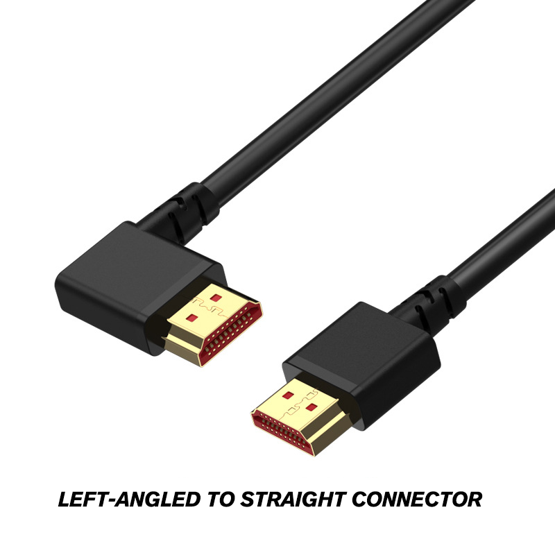 VIVIDSTORM 4K/8K HDMI 2.1 Cable – 90° Angled Connector (4-Way Bend, Reversible Edge) for TV/Projector