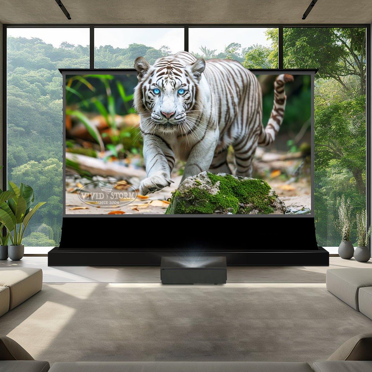 ULTIMEA Thor T60 Triple Laser Projector &VIVIDSTORM S PRO Electric Tension Floor Screen - VIVIDSTORM