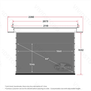 Écran de projection motorisé à longue portée VIVIDSTORM PHANTOM, encastrable au plafond, tension Obsidian ALR