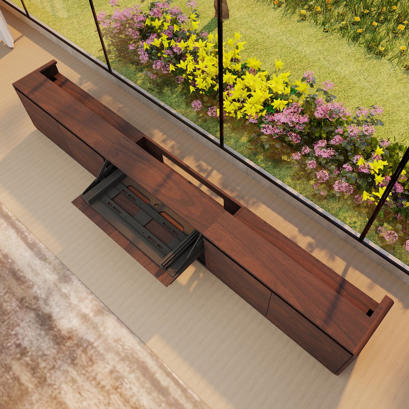 VIVIDSTORM Bundle-Projector&Screen&2025 New VIVIDSTORM Motorised Laser TV Cabinet Vienna