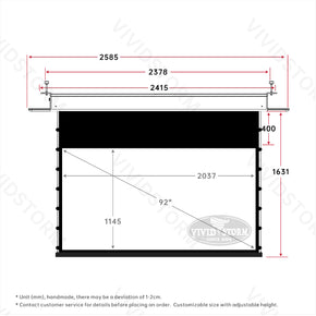 Écran de projection motorisé blanc à tension encastré au plafond VIVIDSTORM PHANTOM