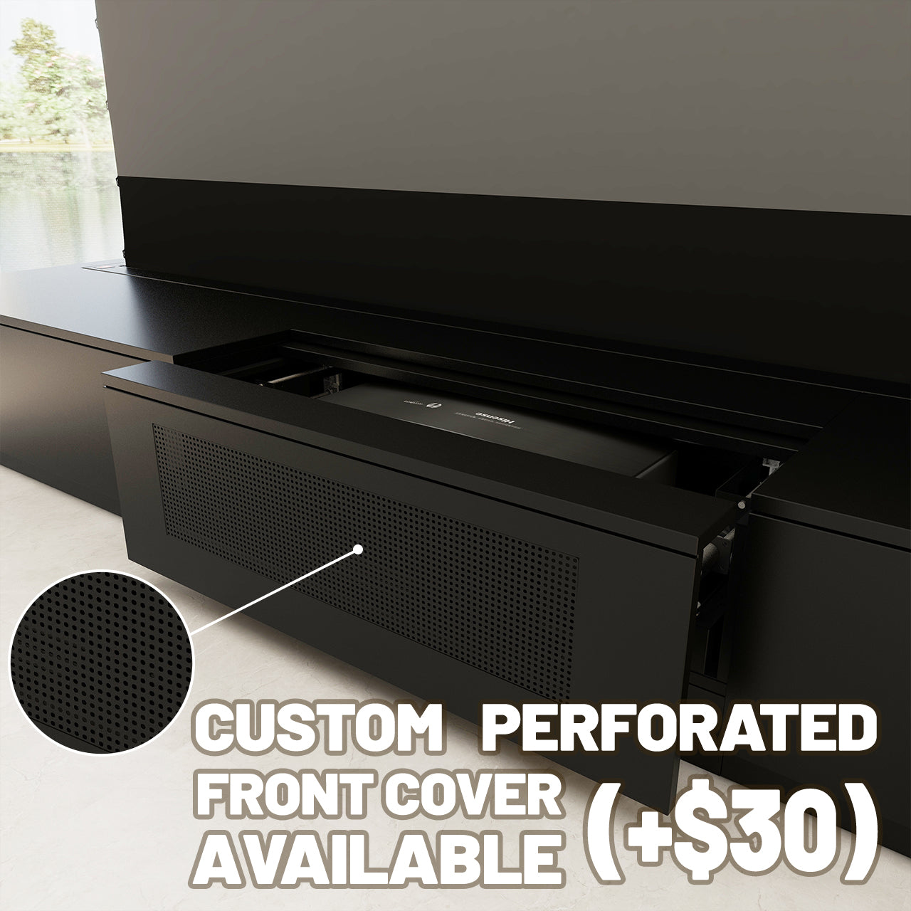 VIVIDSTORM Bundle-Projector&Screen&2025 New VIVIDSTORM Motorised Laser TV Cabinet Barcelona Mark III