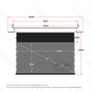 Écran de projection motorisé à tension UST ALR VIVIDSTORM PHANTOM encastré au plafond