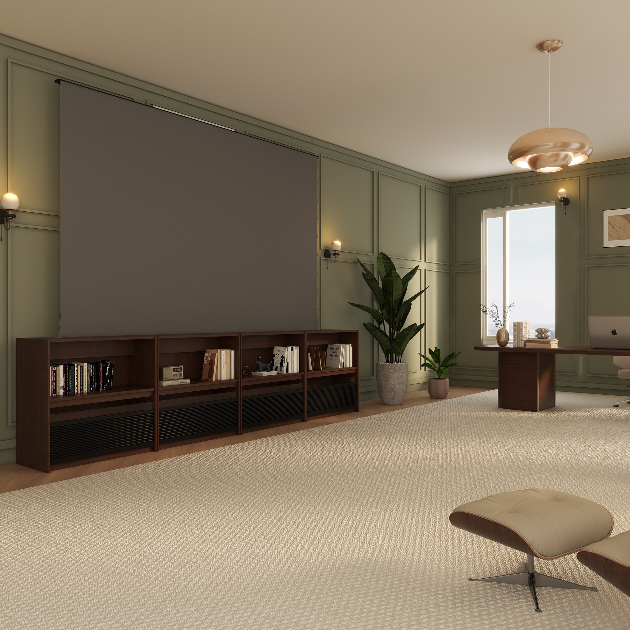 VIVIDSTORM Nexus Motorized Projector Screen Integrated Shelving Unit