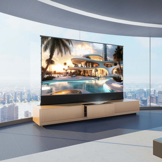 مجموعة VIVIDSTORM - جهاز عرض وشاشة وخزانة تلفزيون ليزر بمحرك VIVIDSTORM من جنيف