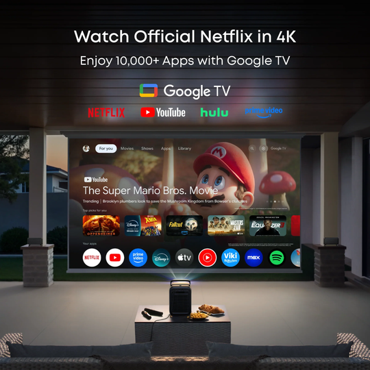 BUNDLE Anker Nebula X1 Projector & VIVIDSTORM S White Cinema Motorized Tension Floor Rising Projector screen Pre-Order