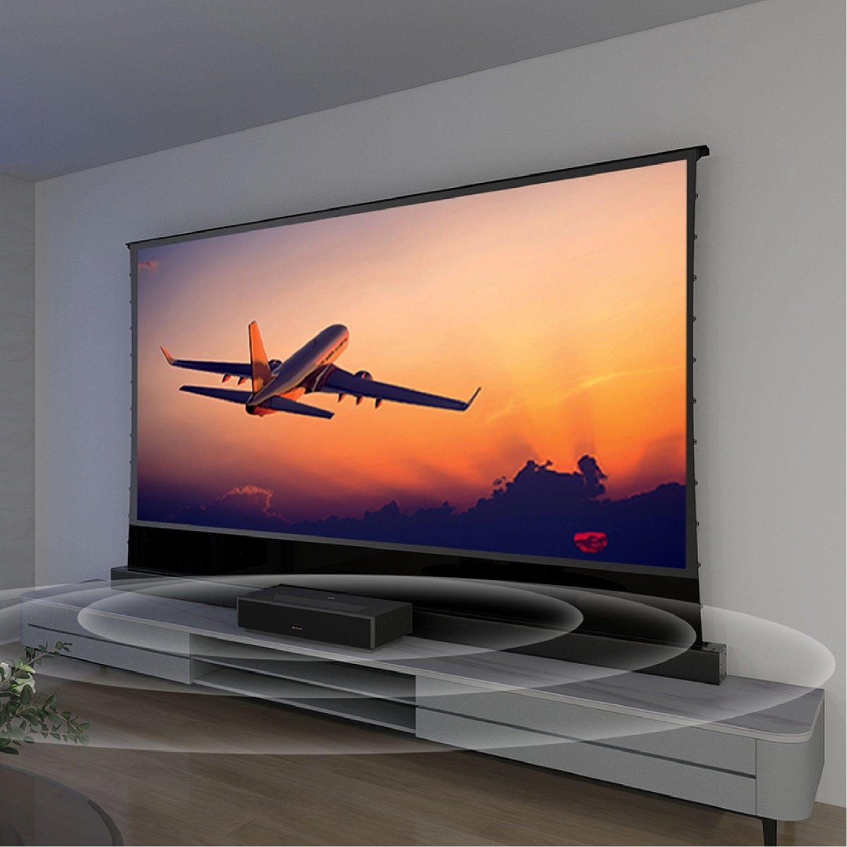 Bundle Formovie 4K Max ultra short throw laser projector and S PRO Electric Tension Floor Screen UST Ambient Light Rejecting Material - VIVIDSTORM