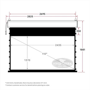 VIVIDSTORM White Cinema Perforated Slimline Motorized Tension Projector screen - VIVIDSTORM