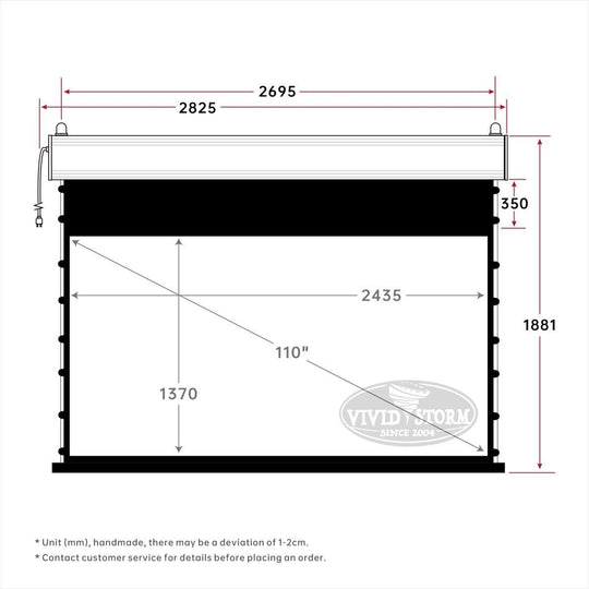 VIVIDSTORM White Cinema Perforated Slimline Motorized Tension Projector screen - VIVIDSTORM