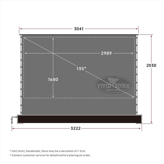 VIVIDSTORM S 3D ALR Motorized Tension Floor Rising 3D Obsidian Long Throw ALR(high gain) Projector screen - VIVIDSTORM