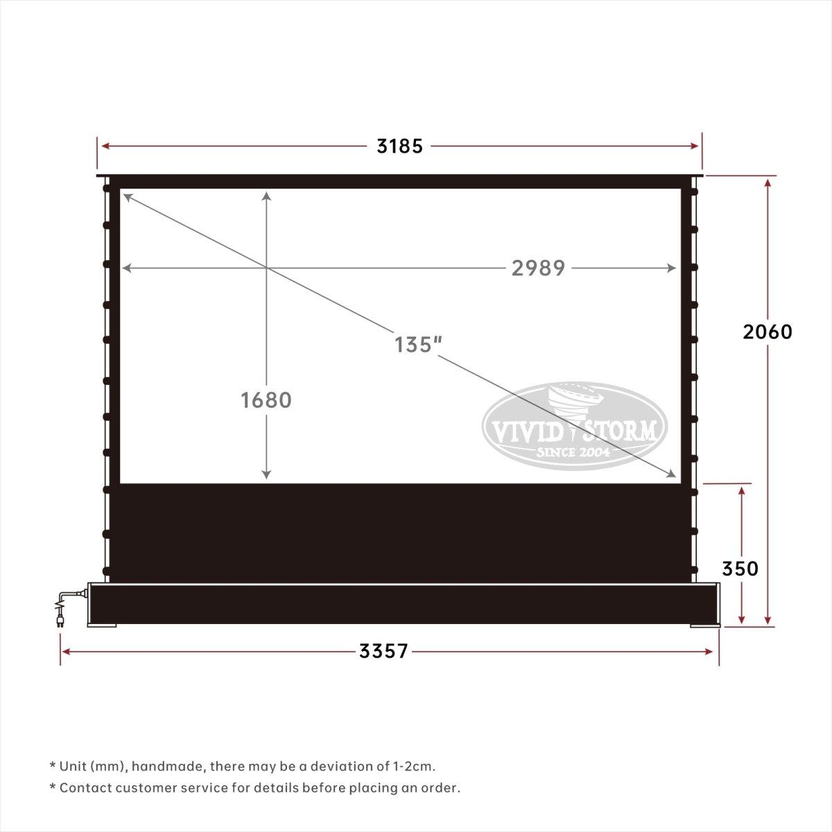 VIVIDSTORM S White Cinema Motorized Tension Floor Rising Projector screen - VIVIDSTORM