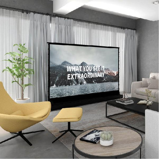 VIVIDSTORM S White Cinema Perforated Motorized Tension Floor Rising Projector screen - VIVIDSTORM