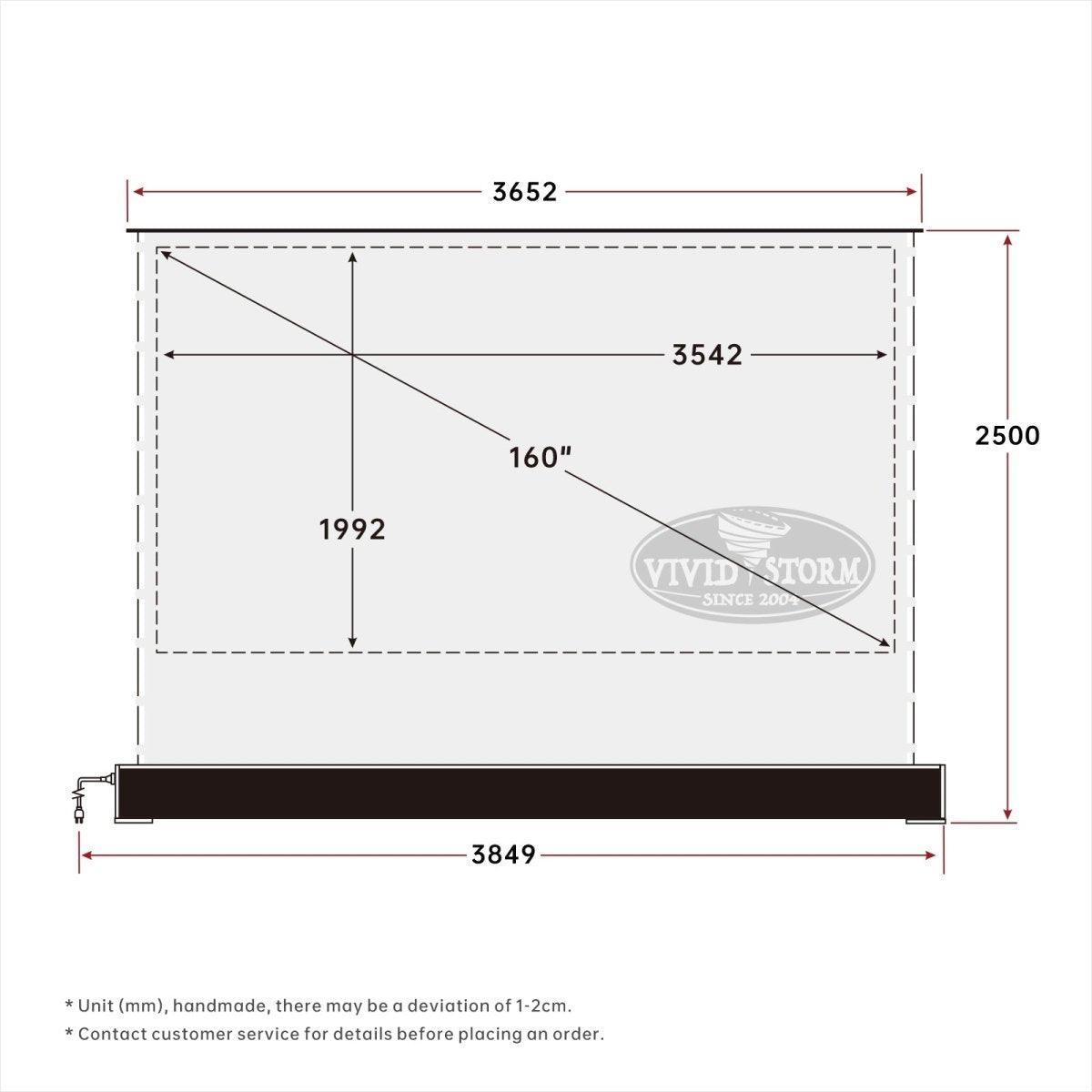 VIVIDSTORM TITAN Motorized Tension Floor Rising Projector screen-Giant size screen 160inch to 200inch - VIVIDSTORM