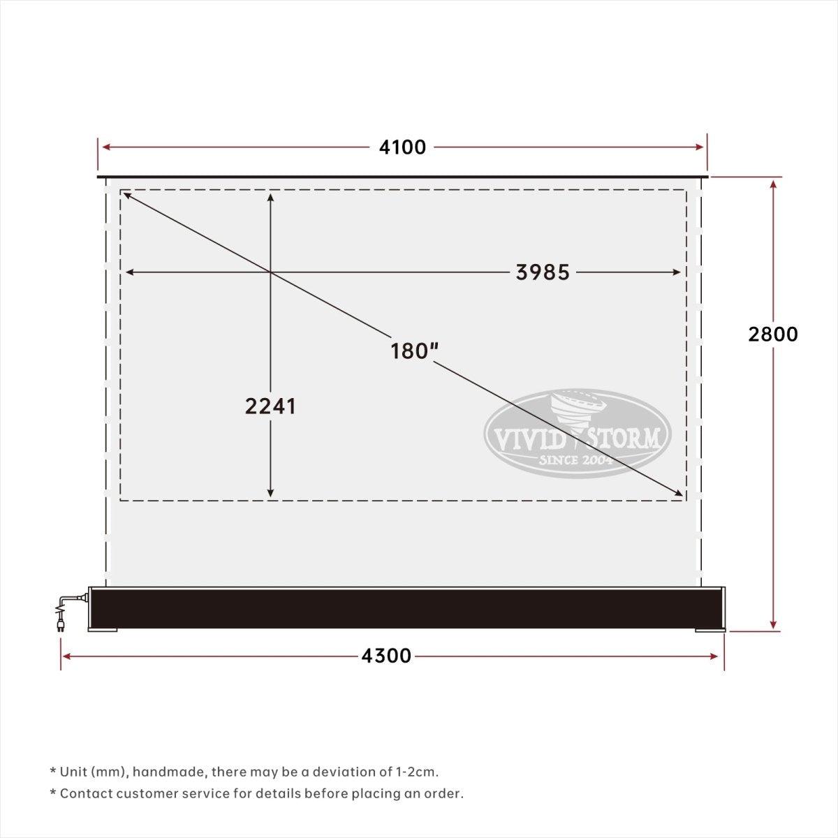VIVIDSTORM TITAN Motorized Tension Floor Rising Projector screen-Giant size screen 160inch to 200inch - VIVIDSTORM