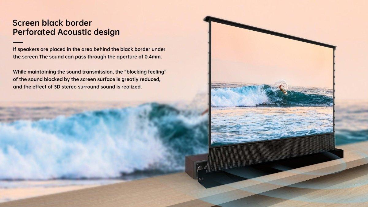 VIVIDSTORM S PRO P Motorized Tension Floor Rising UST ALR Perforated Projector screen - VIVIDSTORM