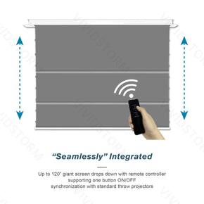 VIVIDSTORM PHANTOM Recessed In-Ceiling Motorized Tension Obsidian Long Throw ALR Projector screen - VIVIDSTORM