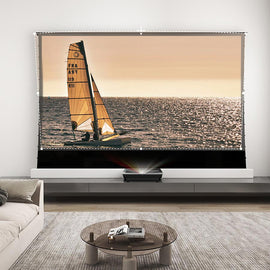 AWOL VISION LTV-3500 4K Triple Ultra Short Throw Laser Projector and S PRO Electric Tension Floor Screen UST Ambient Light Rejecting Material??a set?? - VIVIDSTORM