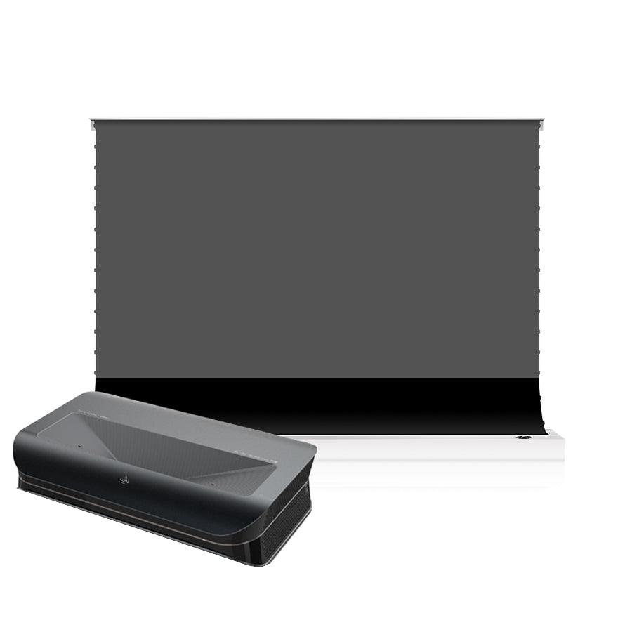 AWOL VISION LTV-3500 4K Triple Ultra Short Throw Laser Projector and S PRO Electric Tension Floor Screen UST Ambient Light Rejecting Material??a set?? - VIVIDSTORM