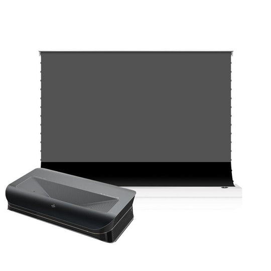 AWOL VISION LTV-3500 4K Triple Ultra Short Throw Laser Projector and S PRO Electric Tension Floor Screen UST Ambient Light Rejecting Material??a set?? - VIVIDSTORM