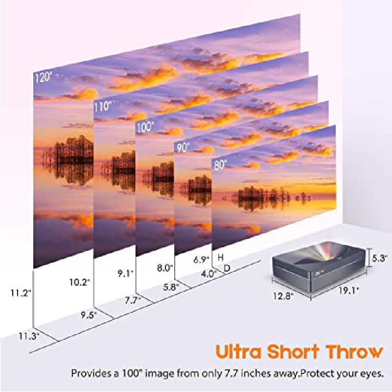 OMMC L4K1 4K UHD Home Theatre Ultra Short Throw Laser Projector -2500 ANSI Lumens - VIVIDSTORM
