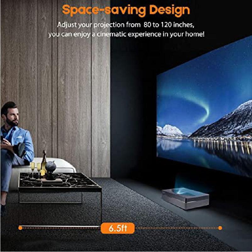 OMMC L4K1 4K UHD Home Theatre Ultra Short Throw Laser Projector -2500 ANSI Lumens - VIVIDSTORM