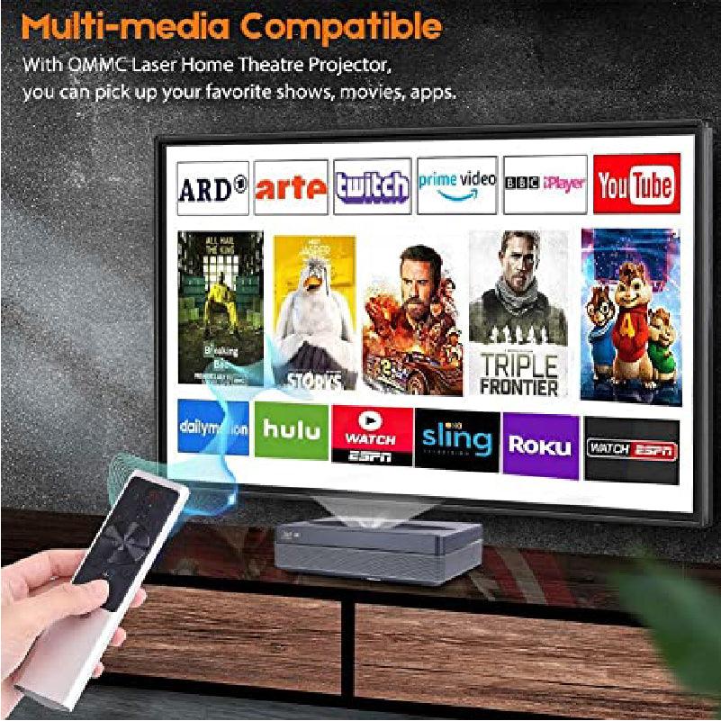 OMMC L4K1 4K UHD Home Theatre Ultra Short Throw Laser Projector -2500 ANSI Lumens - VIVIDSTORM