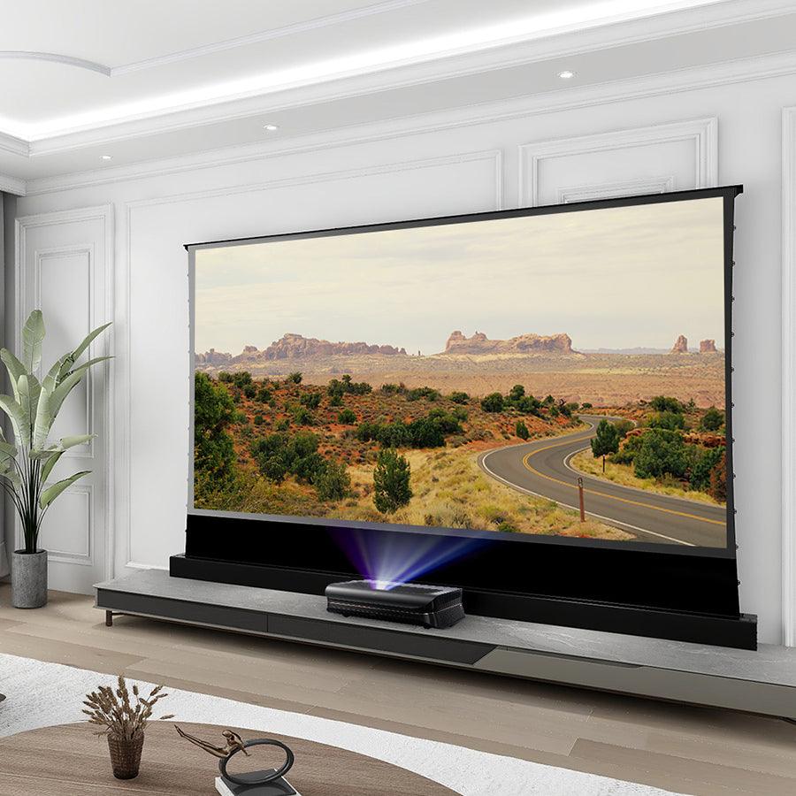 AWOL VISION LTV-3500 4K Triple Ultra Short Throw Laser Projector and S PRO Electric Tension Floor Screen UST Ambient Light Rejecting Material??a set?? - VIVIDSTORM