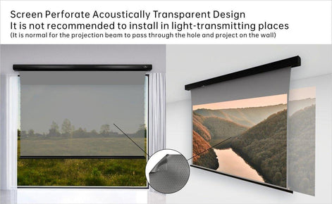VIVIDSTORM ALR P Slimline Motorized Tension Obsidian Long Throw ALR Perforated Projector screen - VIVIDSTORM