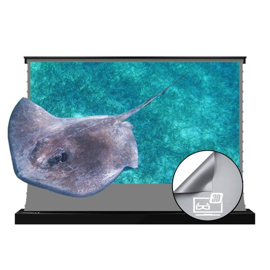 VIVIDSTORM S 3D ALR Motorized Tension Floor Rising 3D Obsidian Long Throw ALR(high gain) Projector screen - VIVIDSTORM