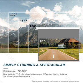 VIVIDSTORM PHANTOM Recessed In-Ceiling Motorized Tension Obsidian Long Throw ALR Projector screen - VIVIDSTORM