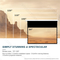 VIVIDSTORM PHANTOM Recessed In-Ceiling Motorized Tension White Cinema Projector screen - VIVIDSTORM